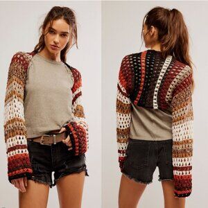 FREE PEOPLE Gia Crochet Shrug Sugar & Spice Combo NWT M Med